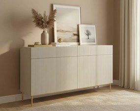 Komoda so zásuvkami Nicole 200 cm - kašmír / zlaté nohy