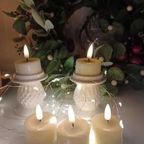 DECOLED Svietnik, 7 x 7 x 6,5 cm, biely