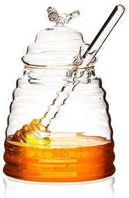 4Home Sklenená dóza na med Honey