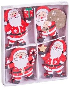 Drevené vianočné ozdoby v súprave 8 ks Santa Claus – Casa Selección