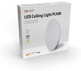 SOLIGHT Prisadené nástenné / stropné LED osvetlenie PLAIN, 15W, denná biela, okrúhle, biele