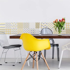 Sada 24 nástenných samolepiek Ambiance Scandinavian Tiles Stockholm, 10 × 10 cm