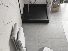 Mexen Flow+ štvorcový sprchový kút 80 x 80 cm, čierna matná, 46S708080H