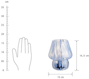 Butlers MISS MARBLE LED Lampa 16,5 cm - sv. modrá/biela