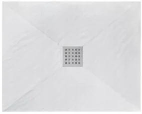 Rea Black Rock, konglomerátová sprchová vanička 100x80x3,5 cm, biela, REA-K5581