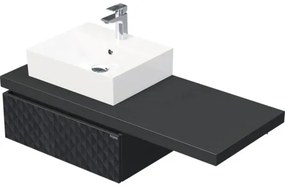 Skrinka do kúpeľne s umývadlom Intedoor DESK 3D čierna matná 120,5 x 44,4 x 50,2 cm DE 54 3D 120 L STORM 1Z U129