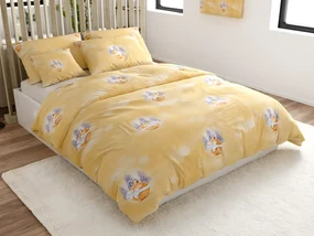 Obliečky z mikrovlákna STROMČEKY A OZDOBA žlté Rozmer obliečky: 70 x 90 cm | 140 x 200 cm