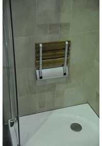 AQUALINE AE236 sklopné sedátko do sprchového kúta 32 x 32,5 cm, bambus