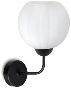 Nástenné svietidlo Costa, 1x biele sklenené tienidlo, b