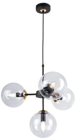 Závesné svietidlo Paris, 4x transparentné sklenené tienidlo, g