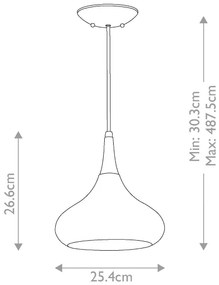 Feiss FE-BESO-P-M-DBZ -Závesné svietidlo na kábli BESO 1xE27/60W/230V pr.25,4cm čierna/medená