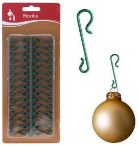 VILDE Háčiky na vianočné ozdoby 3,5 cm, zelené (plastové), 60ks