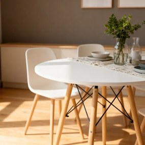 Jedálenský stôl LOFT biely / naturálny