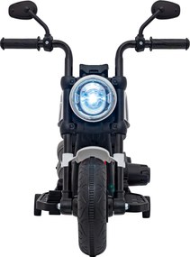 Ramiz Elektrická motorka Chopper FASTER pre deti biela + FM rádio + audio panel + LED