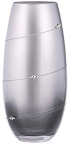 Diamante sklenená váza Silhouette City Barel Silver so Swarovski kryštálmi 25 cm