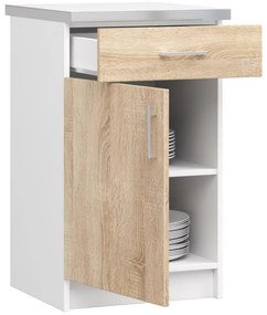 Spodná kuchynská skrinka s doskou LIMA S50 SZ1 biela / dub sonoma