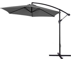 Záhradný slnečník PADDLES s bočnou nohou 300 cm sivý