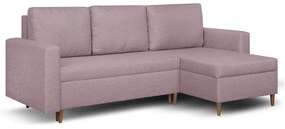 Rozkládací rohová sedací souprava KENO Růžová