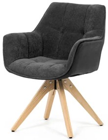 Jedálenská stolička Autronic 60x87 cm sivá látka HC-D7180 GREY2
