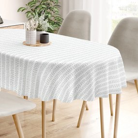 Goldea oválny obrus 100% bavlnené plátno - skandinávske lístky 140 x 200 cm