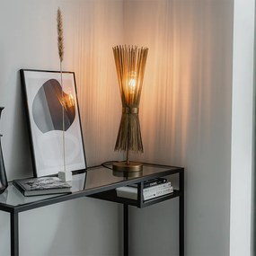 Rustikálna stolná lampa mosadz - Broom