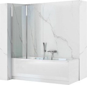 Rea Agat-2, vaňová zástena, 2-krídlová, 80 x 140 cm, chróm-transparentná, REA-W0700