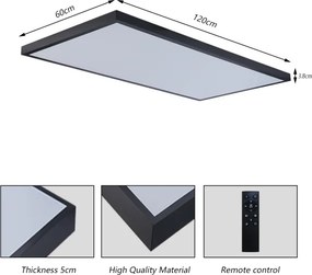 Brilagi-LED Stmievateľné kúpeľňové svietidlo FRAME SMART LED/96W/230V IP44 čierne + diaľkové ovládanie