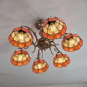 Brilagi - Tiffany vitražový prisadený luster SIENNA 6xE27/60W/230V pr. 60 cm