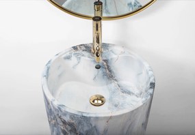 Rea Anya, voľne stojace umývadlo 45x45x84 cm, imitácia kameňa - granit matný, REA-U5802