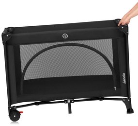 Lionelo - Cestovná postieľka LAURA čierny karbón