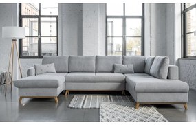 Svetlosivá rozkladacia pohovka do "U" Miuform Scandic Lagom, pravý roh