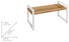 WENKO 53027100 - Polica LOUISA 40x20 cm biela/hnedá