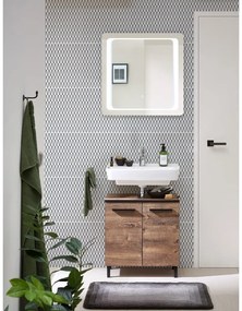 Hnedá skrinka pod umývadlo v dekore duba 60x53 cm Set 374 - Pelipal