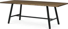 Jedálenský stôl 220x90 cm HT-T1822 WAL orech / čierne nohy