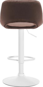 Barová stolička Camden - zamat, biely rám Hnedá