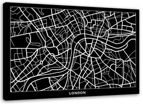 Obraz na plátně Mapa města Londýn City - 100x70 cm
