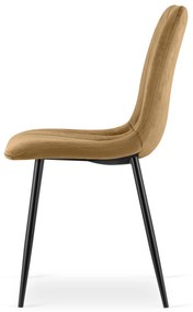 Hnedá zamatová stolička LAVA s čiernymi nohami