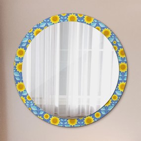 Okrúhle ozdobné zrkadlo Geometrické slnečnice fi 100 cm