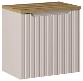 Závesná skrinka Nova Cashmere I s doskou 60 cm kašmírová/dub prevedenie