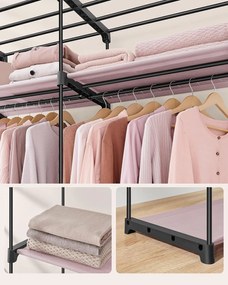 Textilní šatní skříň Malas 140 cm světle růžová