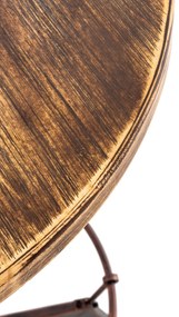 Kovový barový stôl Malita v industriálnom štýle - v84-102 x Ø59 cm - Bronzová