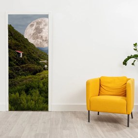 Fototapeta na dvere - Krajina s mesiacom (95x205cm)
