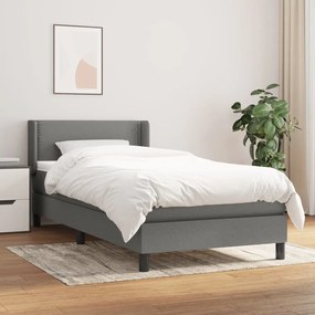 Boxspring posteľ s matracom tmavosivá 100x200 cm látka 3129610