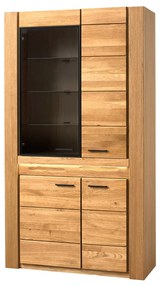 Vitrína Velvet II 12 110 cm z masivu s LED osvětlením dub přírodní