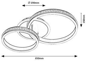 Rabalux 2229 - LED Prisadený luster AVALON LED/50W/230V