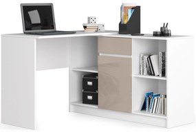 Rohový PC stolík Bahar (cappuccino lesk). Akcia -20%. Vlastná spoľahlivá doprava až k Vám domov. 1070781