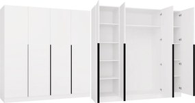 Šatní skříň Senso 4D 200 cm bílá/černá