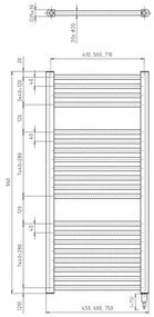 Aqualine - Kúpeľňový elektrický radiátor DIRECT-E 300W/230V 96 cm biela