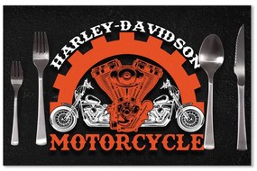 Sablio Prestieranie Harley-Davidson motor Čierne pozadie: 40x30cm