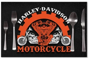 Sablio Prestieranie Harley-Davidson motor Čierne pozadie: 40x30cm